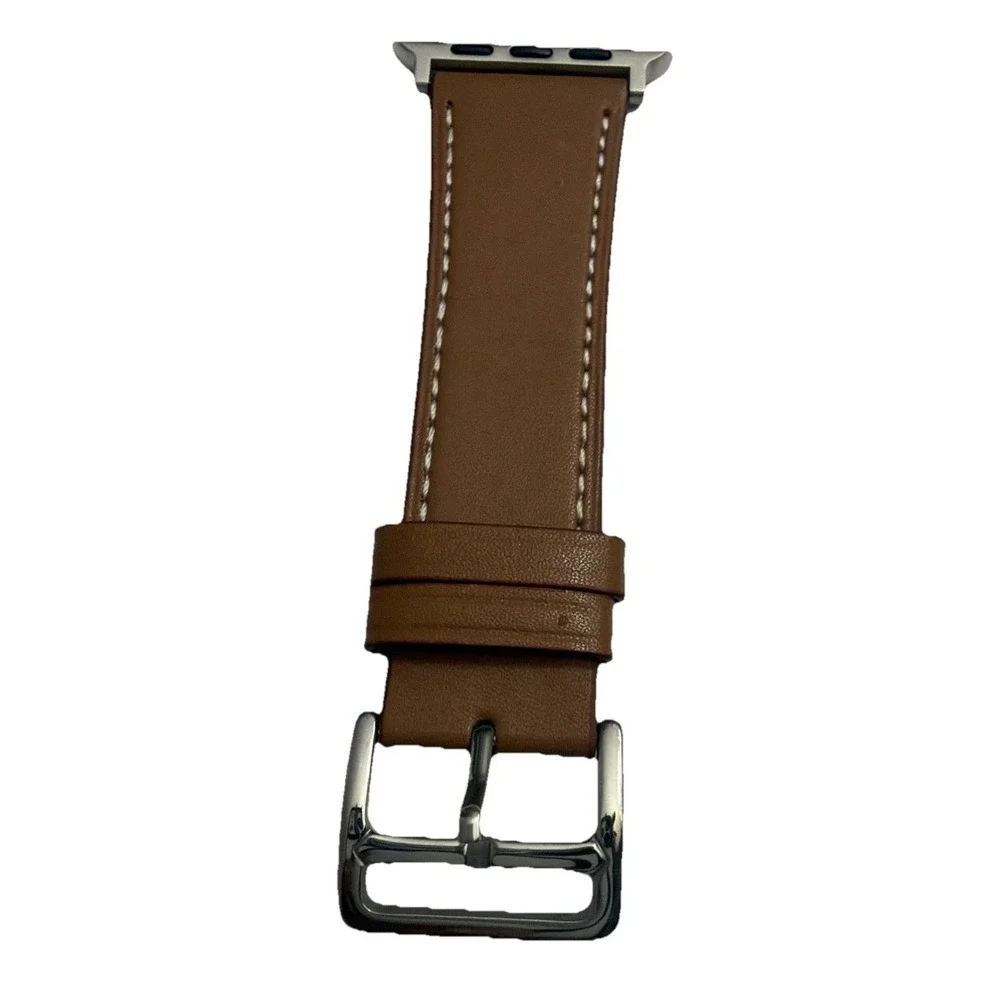 Strap Band Brown Unisex's Leather‎ replacement Band Series 10 iPhone Size 42/45
